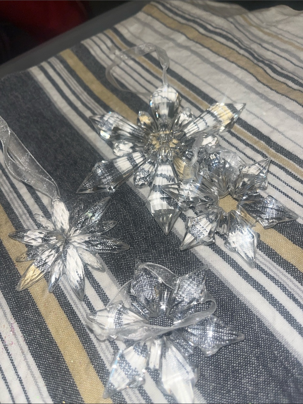 4 acrylic snowflake 3d ornaments #167